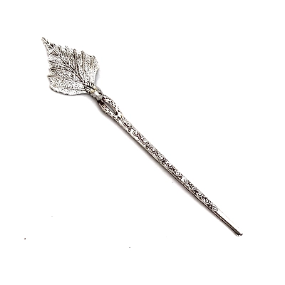 Gonasika Oxidized Leaf Design german Silver Hair Bun Stick