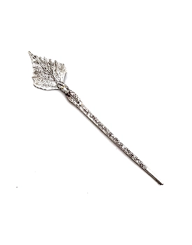 Oxidized Leaf Design german Silver Hair Bun Stick