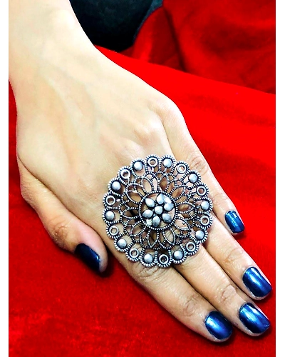 Oxidized adjustable cute trendy ring-2