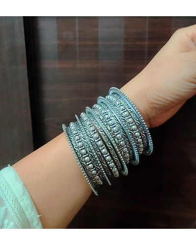 MOH Oxidised bangles set of 17 pc-1