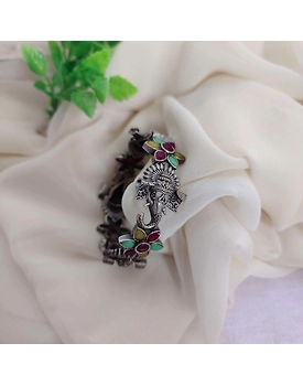 MANASVI silver replica Temple Bangle