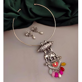 gonasika vaamika elephant hasli necklace earrings set