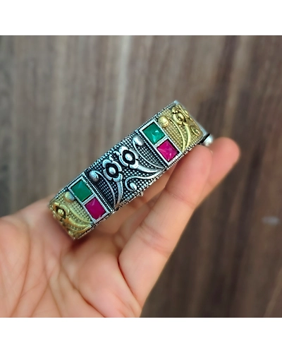 KAMYA Two Tone Silver Replica Bangle-12669989