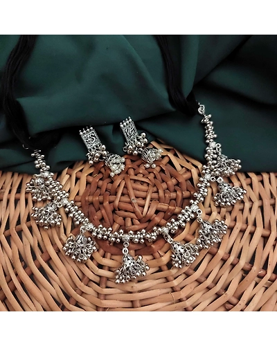 Akshara Jhumki Necklace Earrings Set-12670147