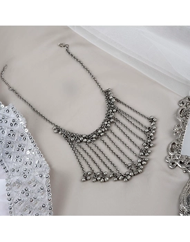 Misha oxidised Ghungroo Tassel Necklace