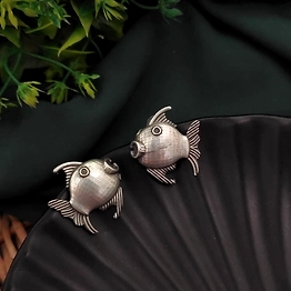 Gonasika Silver Replica Fish Earrings