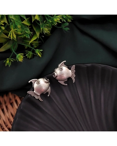 Silver Replica Fish Earrings-1