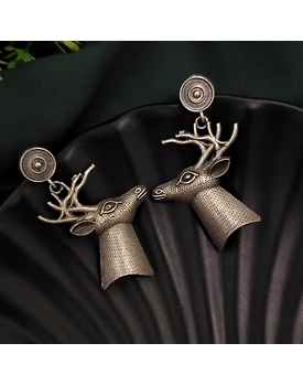 Silver Replica Deer Earrings