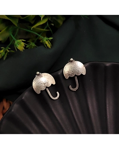 SIlver Replica Umbrella Earrings-12670075