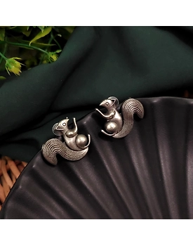 Silver Replica Squirrel Stud Earrings