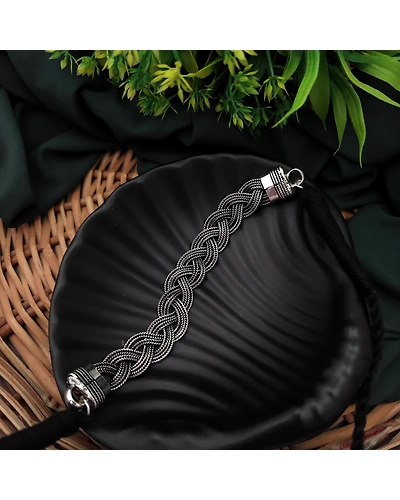 Jagrati German Silver Sleek Choker Necklace-12670059