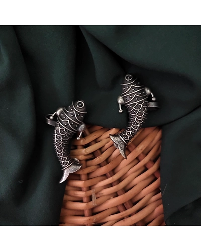 Nora Silver Replica Fish Earcuff Earrings-1