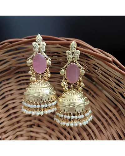 RAHA Golden Lightweight Jhumka-2