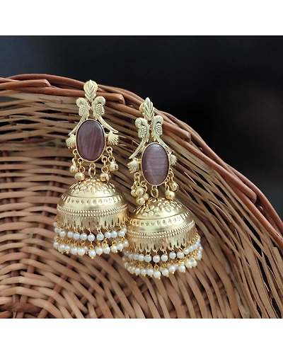 RAHA Golden Lightweight Jhumka-3