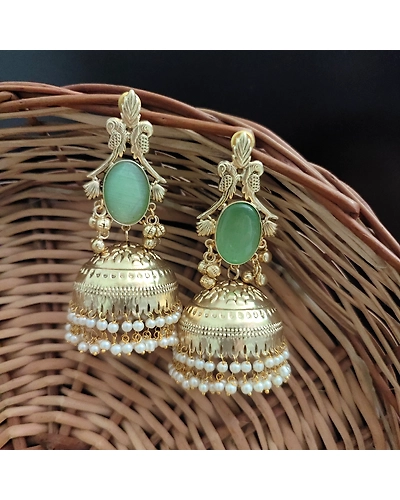 RAHA Golden Lightweight Jhumka-4