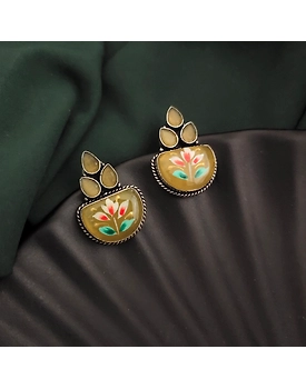 Monalisa Stone Hand-painted Stud Earrings