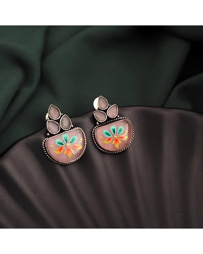 Monalisa Stone Hand-painted Stud Earrings-2