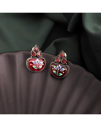 Monalisa Stone Hand-painted Stud Earrings-4