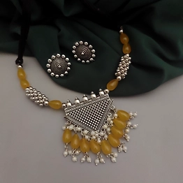 Gonasika Inaya Oxidised Ghungroo Necklace Set