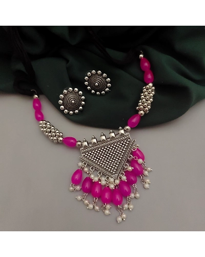 Inaya Oxidised Ghungroo Necklace Set-1