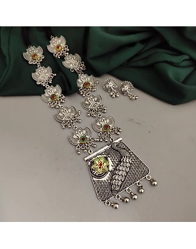 Maahi Peacock Necklace Earrings Set