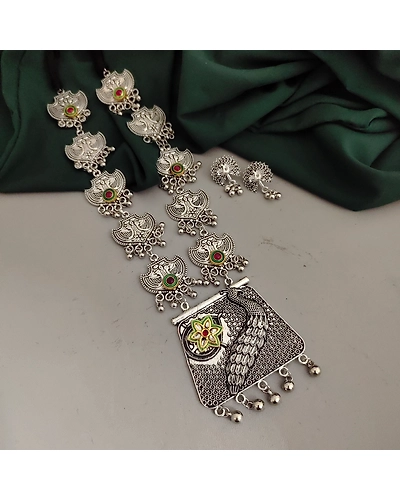 Maahi Peacock Necklace Earrings Set-12670379