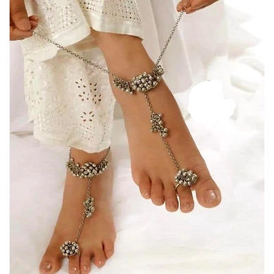 Gonasika Oxidised Ghungroo Anklet