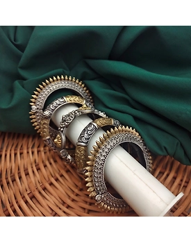 Silver Replica Two tone bangles Set of 5 pc