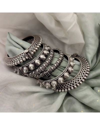 Silver replica Bangles Set of 6 pc-1