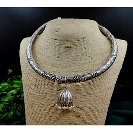 Gonasika Oxidised Jhumki Halsi Necklace