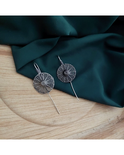 Oxidised Brass Earcuff Earrings-12670459