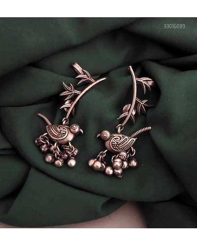 Silver Replica Panchhi Earcuff Earrings-1