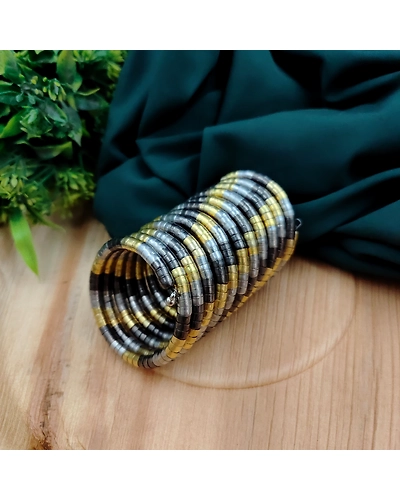 Oxidised Spiral Bracelet Free Size-2