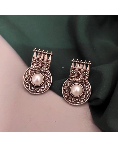 Silver Replica Pear Stud Earrings-1