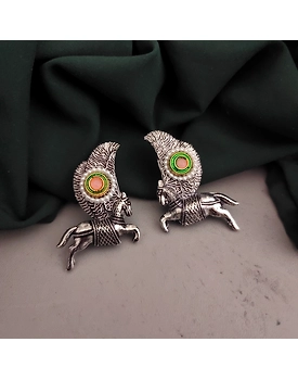 Oxidised Horse Stud Earrings