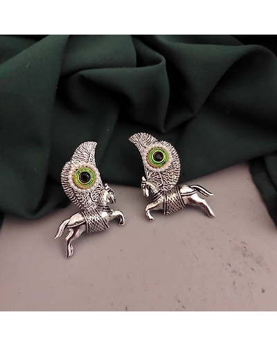Oxidised Horse Stud Earrings-2