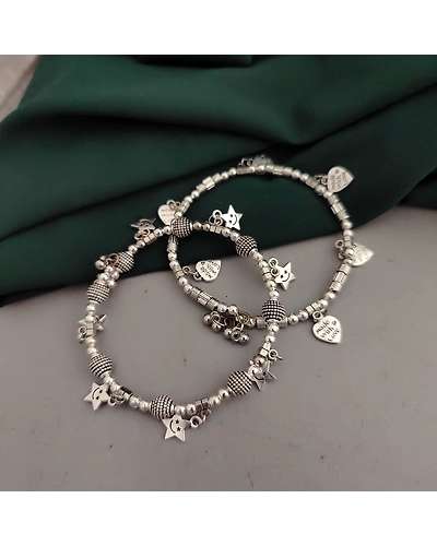 Oxidised adjustable bracelet Pack of 2-2