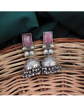 Oxidised Silver Lookalike Jhumka Earrings