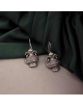 Oxidised Silver Lookalike Kalash Earrings