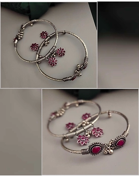 Oxidized adjustable Foot Kada