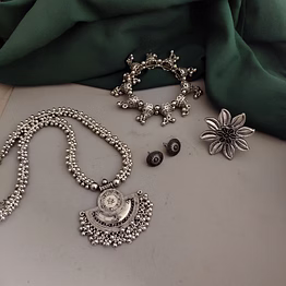 gonasika oxidised necklace earrings ring bracelet combo