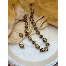 Gonasika Party Gold Plated Beads Balls Necklace Earrings Set