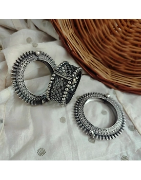 DEVIKA Silver Replica 3 pc Bangle Combo