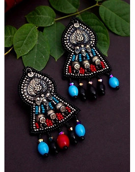 multicolor bead boho earring