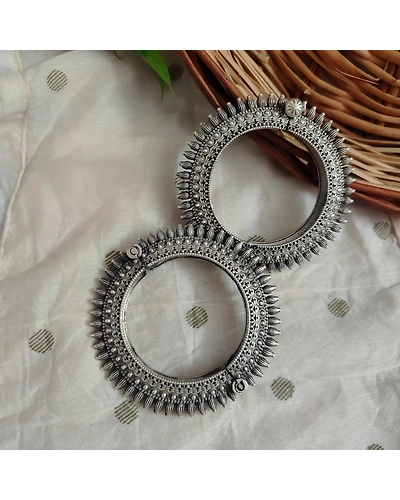 RAJNANDINI Silver Replica Bangle Pair-2