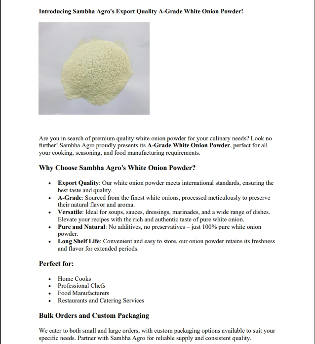 Onion Powder (A- Grade, Export Quality)-1