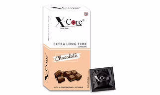 X-Core Condoms Chocolate Flavoured With Tissues and Disposal Bags 10 Units