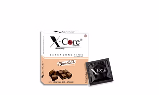 X-Core Condoms Chocolate Flavoured With Tissues and Disposal Bags 3 Units