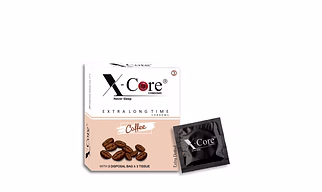 X-Core Condoms Coffee Flavoured With Tissues and Disposal Bags 3 Units