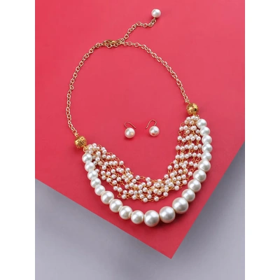 Fancy pearl necklace set